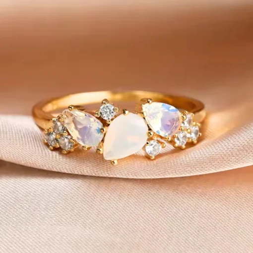 Anillo de oro con piedra luna - Imagen 6