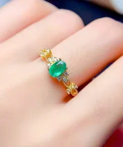 Anillo antiguo de esmeralda Olivia