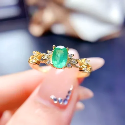 Anillo antiguo de esmeralda Olivia