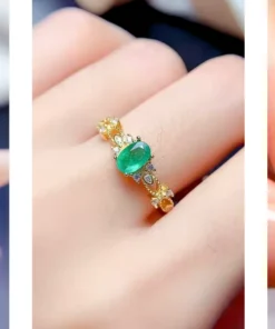 Anillo antiguo de esmeralda Olivia
