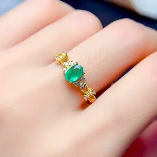 Anillo antiguo de esmeralda Olivia