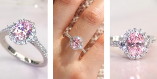 Anillo con piedra rosa Céline
