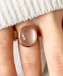 Anillo de cuarzo rosa Léa