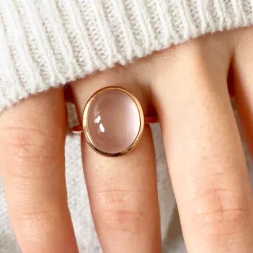 Anillo de cuarzo rosa Léa