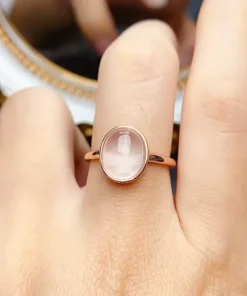 Anillo de cuarzo rosa Léa