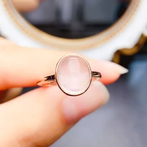 Anillo de cuarzo rosa Léa