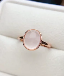 Anillo de cuarzo rosa Léa