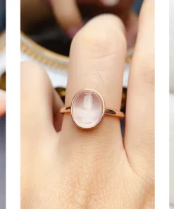 Anillo de cuarzo rosa Léa