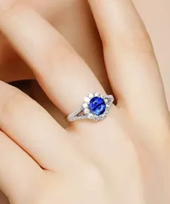 Anillo de diamante y zafiro Sophie
