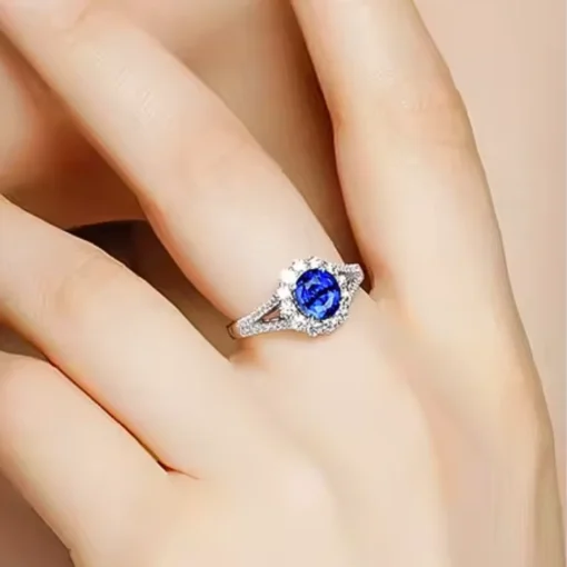 Anillo de diamante y zafiro Sophie
