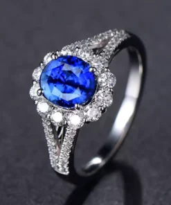 Anillo de diamante y zafiro Sophie
