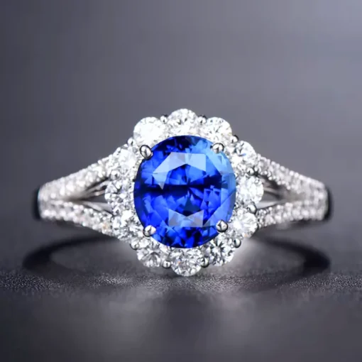 Anillo de diamante y zafiro Sophie