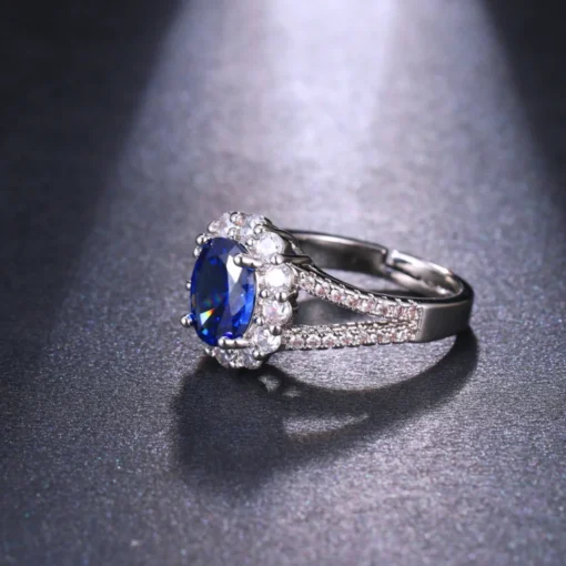 Anillo de diamante y zafiro Sophie