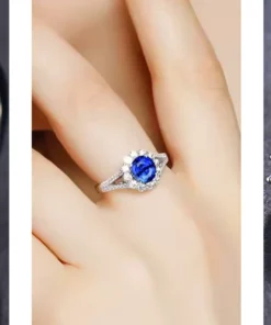 Anillo de diamante y zafiro Sophie