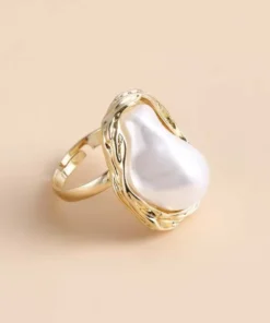 Anillo de nácar blanco Lina