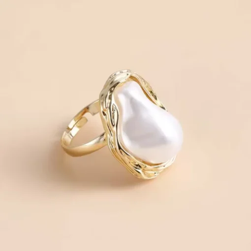 Anillo de nácar blanco Lina