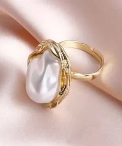 Anillo de nácar blanco Lina