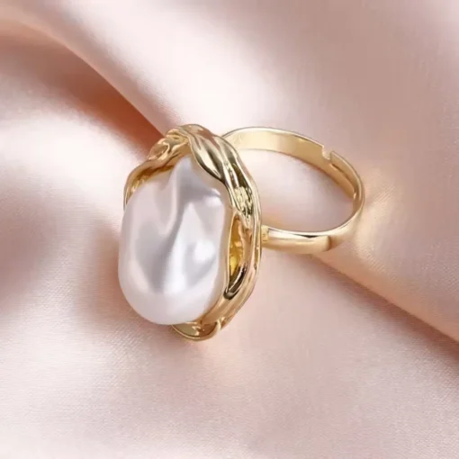 Anillo de nácar blanco Lina