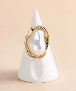 Anillo de nácar blanco Lina