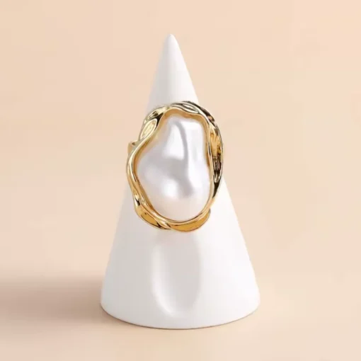 Anillo de nácar blanco Lina