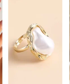 Anillo de nácar blanco Lina