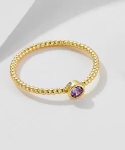 Anillo de oro con amatista June