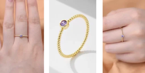 Anillo de oro con amatista June