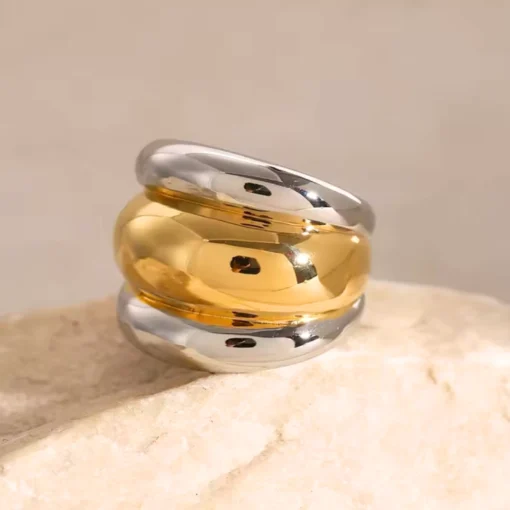Anillo de oro y plata Zélie