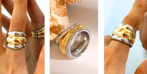 Anillo de oro y plata Zélie