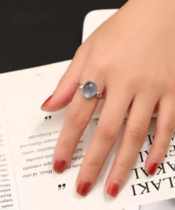 Anillo de plata con aguamarina