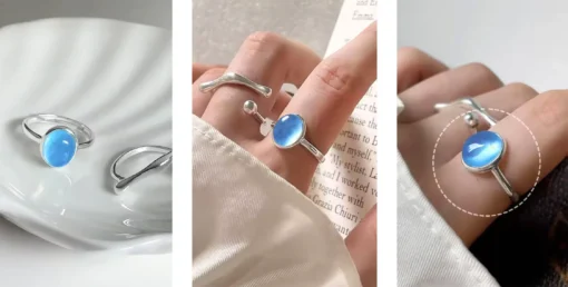 Anillo de plata con piedra luna