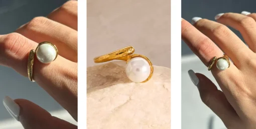 Anillo moderno con perla Maïa