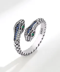 Anillo serpiente de plata