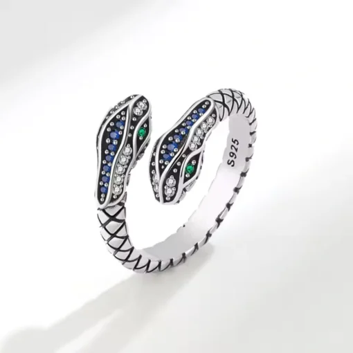 Anillo serpiente de plata