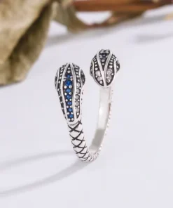 Anillo serpiente de plata