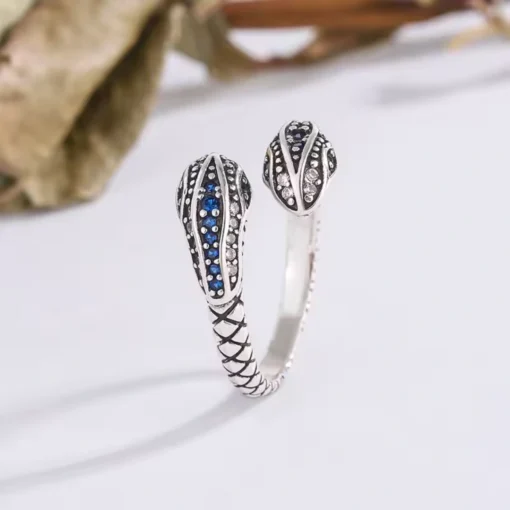 Anillo serpiente de plata