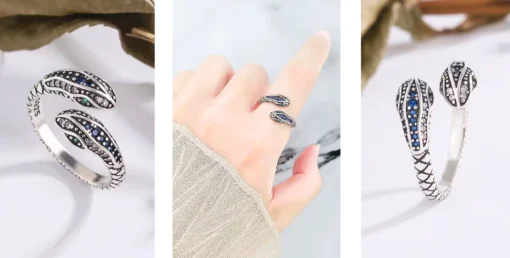 Anillo serpiente de plata