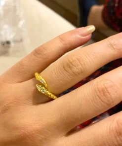Anillo serpiente oro ámbar