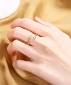 Anillo serpiente oro ámbar