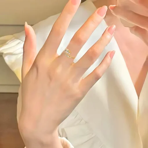 Anillo serpiente oro ámbar