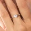 Anillo solitario de plata Léna