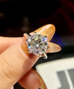 Anillo solitario de plata Léna
