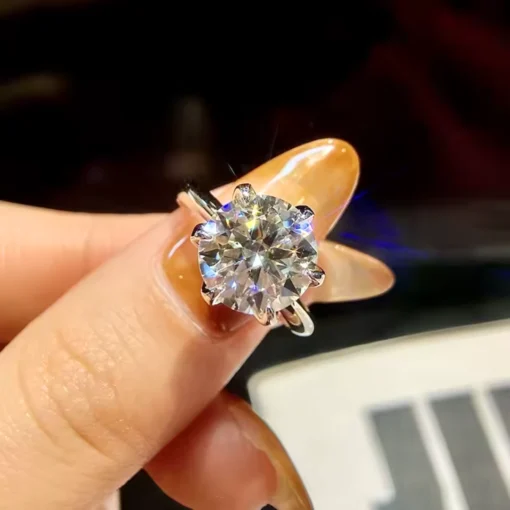 Anillo solitario de plata Léna