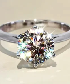 Anillo solitario de plata Léna