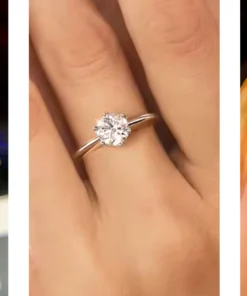 Anillo solitario de plata Léna