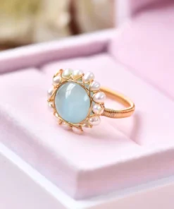 Anillo vintage con aguamarina