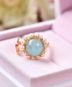 Anillo vintage con aguamarina