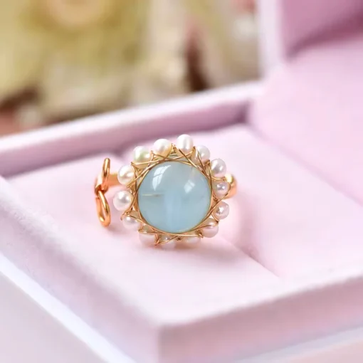 Anillo vintage con aguamarina