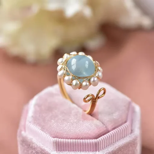 Anillo vintage con aguamarina