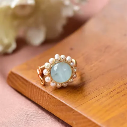 Anillo vintage con aguamarina